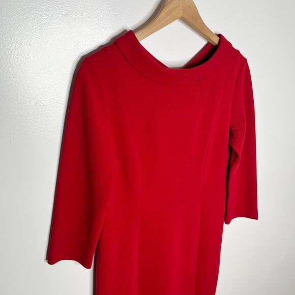 Hobbs London Cordelia Sheath Dress Womens 8 Red Workwear Career Holiday Cocktail - Picture 5 of 11